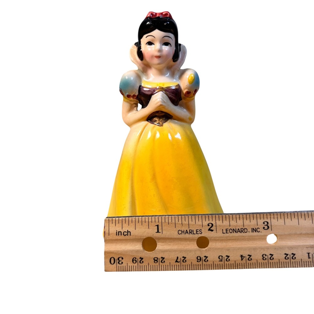 VTG 1960 Disney Snow White Figurine Ceramic Yellow Dress Walt Disney Prod - Picture 15 of 15